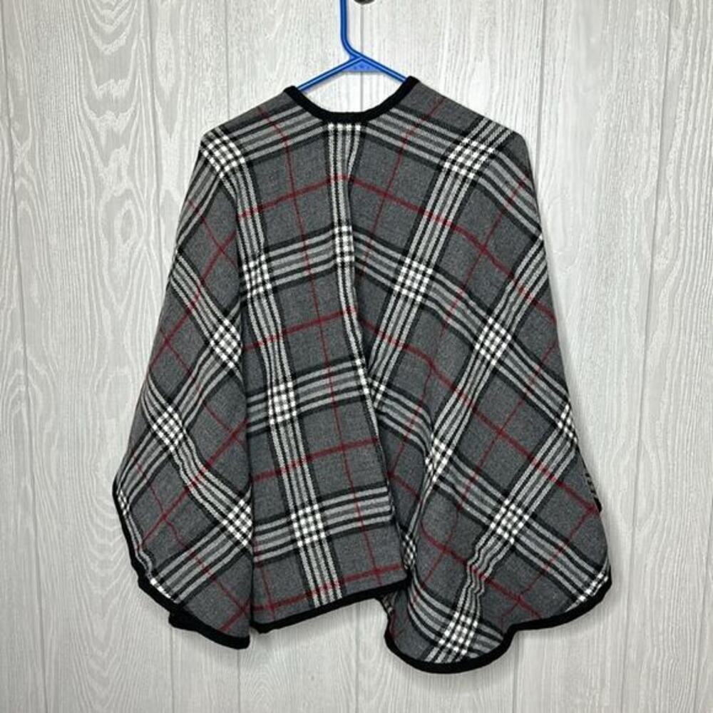 V.FRAAS Plaid‎ Poncho Shaw one Size - Picture 4 of 4